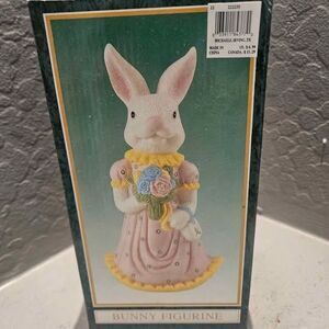 Ceramic Easter Rabbit Pair Spring Decor Set of 2 8" Statues
